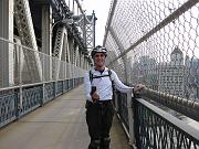  Mike on Manhattan Bridgge photo shoot spot (a hole in the fense)